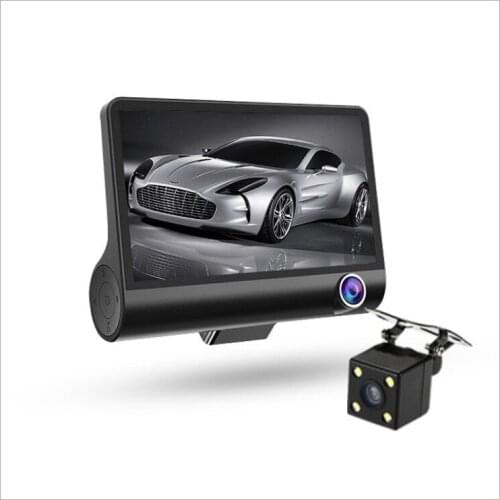 Driving recorder 3-lens front and rear monitoring all-in-one machine HD dual 1080p three-way camera