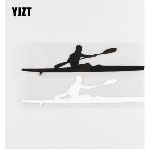 YJZT 18.0×4.4CM Personalized Car Sticker Kayaking Sport Creative Vinyl Body Decoration 20A-0118