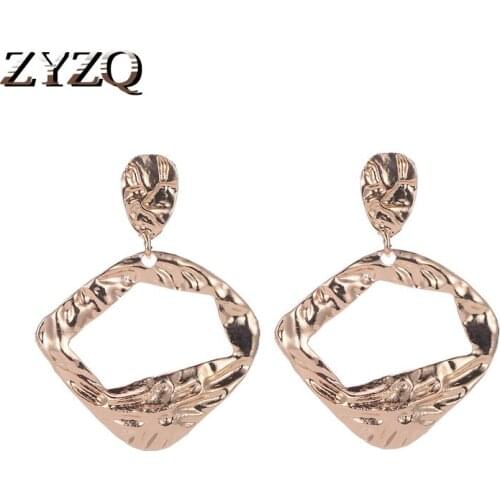 ZYZQ Irregular Vintage Earrings For Women With Hollow Out Design Euro Style Women Accessories Silver Plated Wedding Earrings