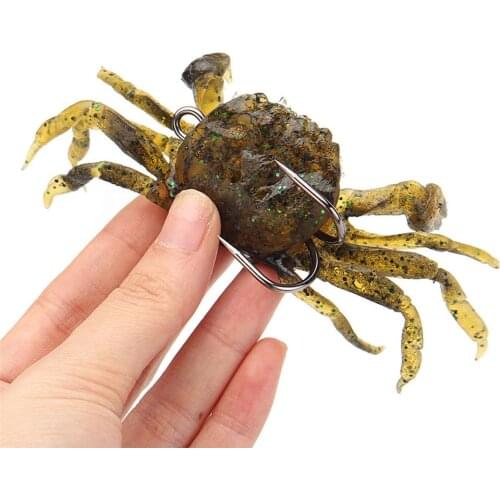1PC New 8cm/34.5g Saltwater 3D Manic Crab Lures Bass Wrasse Cod Sea Fishing Hook Tackle Bait Fish hot model crank bait рыбалка