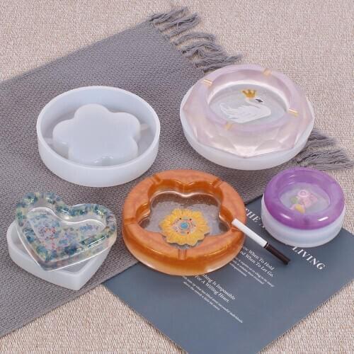 1PC ashtray Craft DIY Transparent UV Resin epoxy Silicone Combination Molds for DIY Making Clay Molds