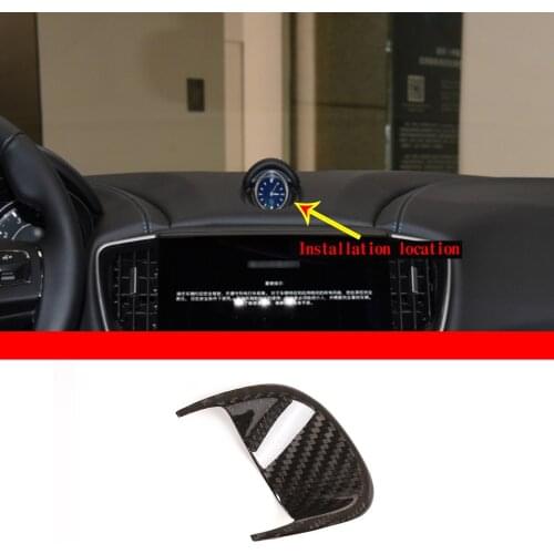 100% Real Carbon Fiber for Maserati Geberit 2014-2021 Car styling Car Dashboard Clock Decoration Frame Sticker Car Accessories