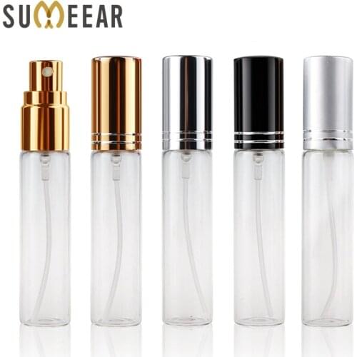 100 PCS/Lot 10ML Portable Mini Refillable Perfume Bottle Empty Metal Spray Bottle Perfume Bottles Atomizer Container Sample Gift