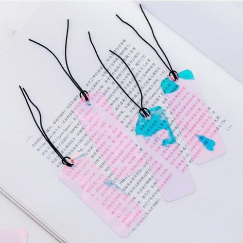 100pcs/lot New PVC transparent laser bookmark Gift book mark stationery office papelaria school supplies G103