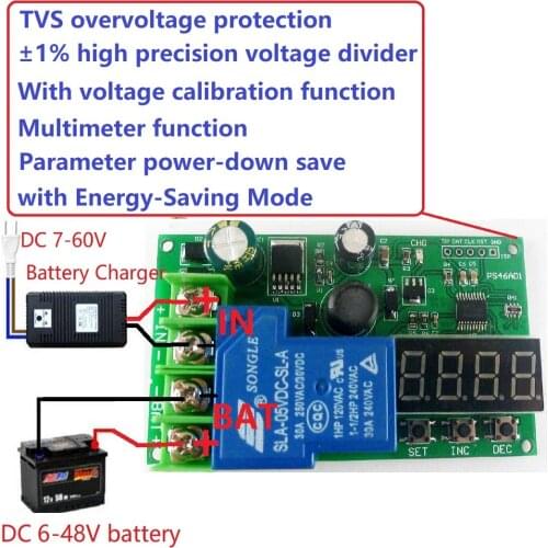 12V 24V 48V Lead Acid Battery Charging Protection Board Battery Car Auto Battery Automatic Start and Stop Module