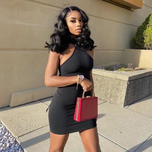 2021 Sexy Black Bodyocn Dresses Women Summer New Club Outfits for Women Backless Bandage Mini Dresses Vestidos Mujer