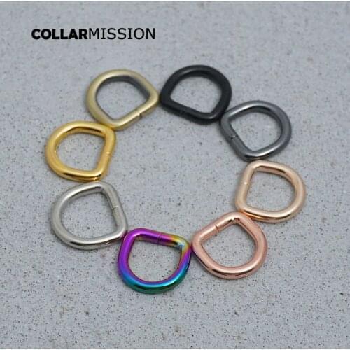 50pcs/lot Metal Non-Welded Nickel Plated D Ring For Garment Luggage Backpack Cat Dog Collar-Strap DIY 10mm Accessory 8 Colours
