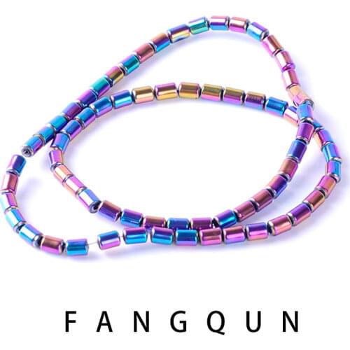 7colors 3*5mm Natural Stone Bright Hematite Beads Cylinder shape new beads for DIY Necklace Bracelet Jewelry Making Accessories