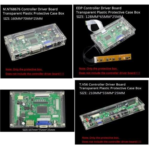 Acrylic protective box case For M.NT68676 TV 2AV EDP controller board LED/LCD panel driver kit board transparent