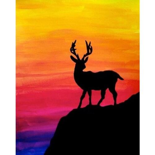 GATYZTORY DIY Full Drill Diamond Painting Deer Animal Rhinestone Embroidery Mosaic Art Cross Stitch Wall Decor Handmade Gift