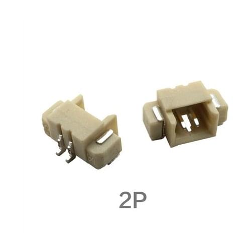 Free shipping 100PCS Pitch 1.25MM SMT 1.25-2P JST Connector Horizontal Patch SMD Needle Socket 1.25-2PIN Pin Header
