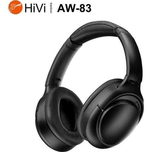 HiVi AW-83 AW83 Wireless Bluetooth 5.0 ANC Headphone,Digital Noise Canceling Headset Touch Video Game 20hr Battery Life