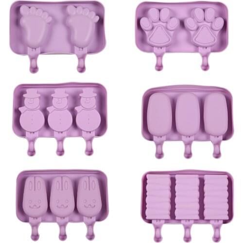 NO Stick NO Lid Snowman Ellipse Rabbit Shape Silicone Ice Cream Mold Reusable Popsicle Mould DIY Homemade Pop Maker Baking Tool