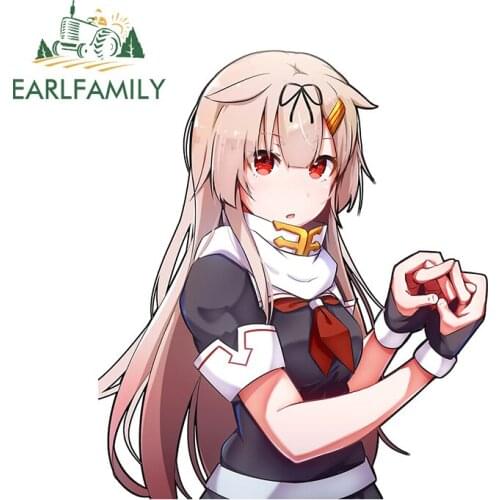 EARLFAMILY 13cm x 11.1cm for Anime Girl Decal Creativite Car Sticker Auto Laptop Windshield Waterproof Sunscreen Vinyl Car Wrap