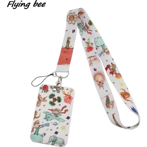 Flyingbee Prince And Fox Cartoon Lanyard Card Holder Student Hanging Neck Phone Lanyard Badge Subway Access Card Holder X1504