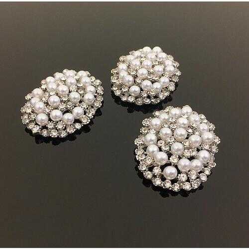 Hot Sale wholesale 20pcs/lot retro rhinestones with pearls Button diamond Wedding bridal DIY hair decoration Accessories YC127