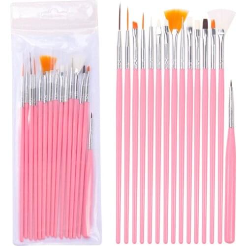 Nail Painting Brush Line Drawing Pen 15 S Set Black White and Pink 3 Colors Nail Art Brushes Set Liner Striping Brush,MNtry54dff