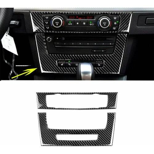 Carbon Fiber Air Condition CD Panel Trim For BMW 3 Series E90 E92 E93 2005-12 CD Panel Trim Automotive Interior Stickers
