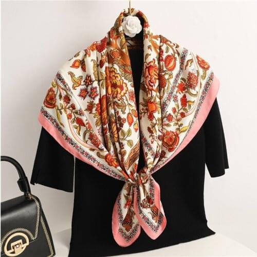 Summer Headscarf Print Shawl Neckerchief Design Headband Twill Square Scarf For Women Hair Wrap Female Foulard Hijab Bandana