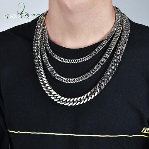 Nextvance Classic Stainless Steel Necklace Set Double Weave Polishing Jewelry Clasp Necklace Bracelet For Men Boy Birthday Gift