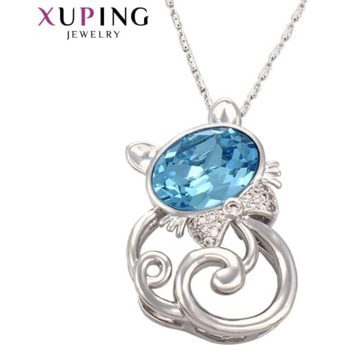 Xuping Jewelry Cute Animal Shaped Crystals Necklaces for Women Valentines Day Party Gift 32583