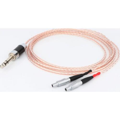 Preffair Carbon Fiber 6.35mm Plug 8 Core Silver Plated OCC Earphone Cable For Sennheiser HD800 HD800s HD820s HD820 Dharma D1000