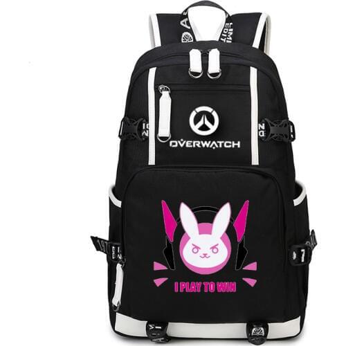 New Game OW DVA Backpack All Heros Cosplay Anime School Bag Satchel Work Leisure Fashion Shoulder laptop Mochila Feminina