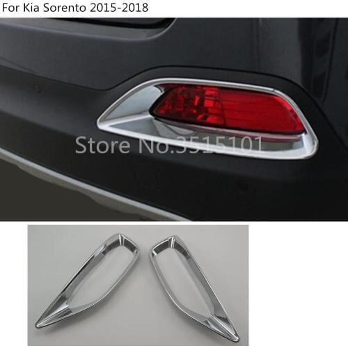 Car styling cover ABS Chrome rear tail back fog Light Lamp trim molding 2pcs For Kia Sorento 2015 2016 2017