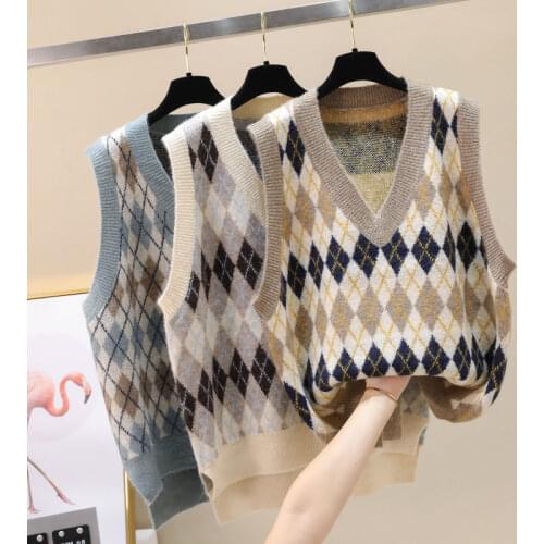 Sweater Women Knitted Sweaters for Women Sleeveless V-neck Basic White Sweater Plus Size Autumn Woman Knit Pullover Sweaters