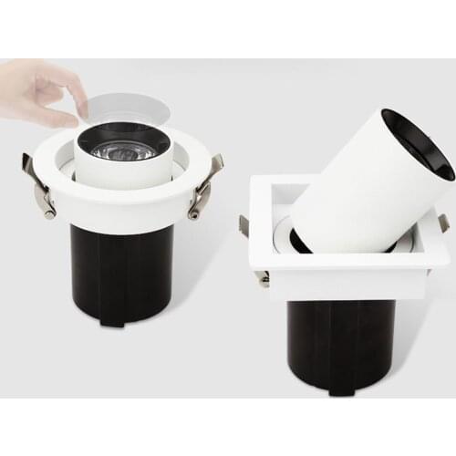 Retractable LED downlight Recessed dimmable COB adjustable angle home living room entrance shop Lighting AC85-265V