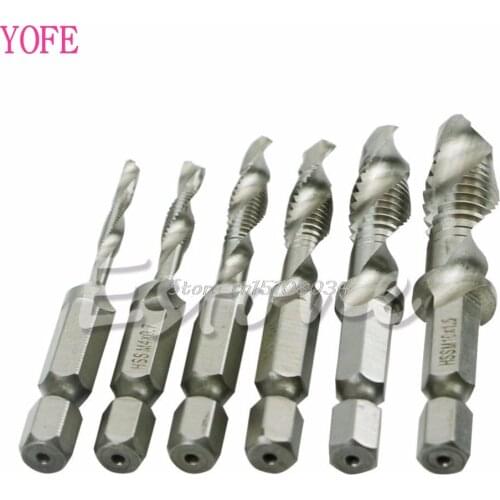 6 x High Speed HSS Machine Screw Thread Metric Plug Hand Tap Drill Bits M3-M10 S08 Wholesale&DropShip
