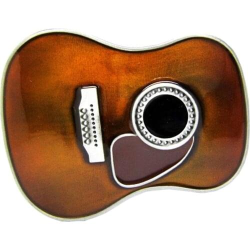 Western Countryside Guitar Body Zinc Alloy Belt Buckle Cowboy Musician Jewellery