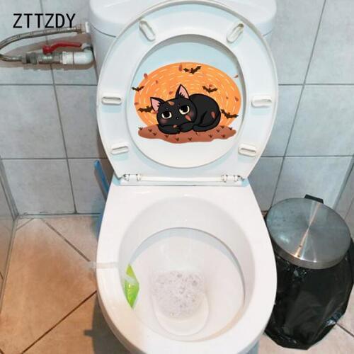 ZTTZDY 21*15.7CM Animal Cat Wall Sticker Living Room Home Decoration Toilet Decal T3-0205