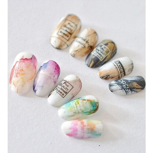 1Sheet 3D Water Decals Nail Art Stickers black color flower words DIY on Nails of Dandelions Stickers Manicure Z029