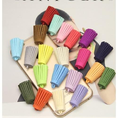 10/20PC 30mm Leather Tassel Fringe Keychain Pendant Strap Jewelry Fiber Fringe Suede Tassel Key Chains For DIY Jewelry Accessory