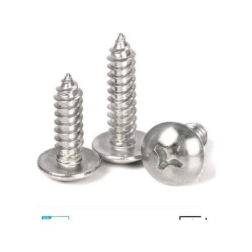 10-50pcs/lot Truss Head Self Tapping Screw m3 m4 m5 m6*L stainless steel or black phillips Mushroom Head Self Tapping Screws