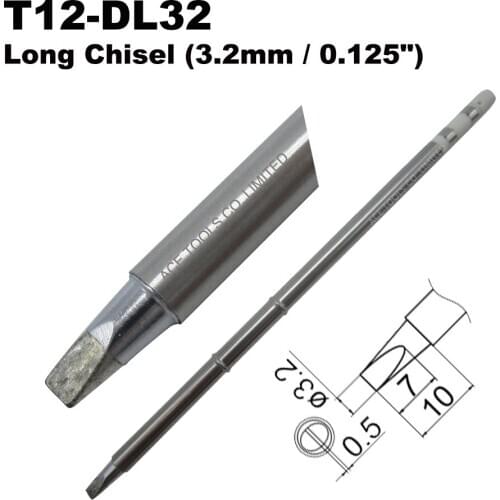 10 PCS T12-DL32 Long Screwdriver 3.2mm Soldering Tip for HAKKO FX-951 FX-950 FX-952 FX-9501 FM-2028 FM2027 Handle Iron Bit