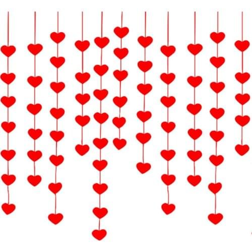 16 Hearts with Rope Romantic Wedding Decoration Marriage Room Layout DIY Garland Creative Love Curtain Wedding Supplies Favor