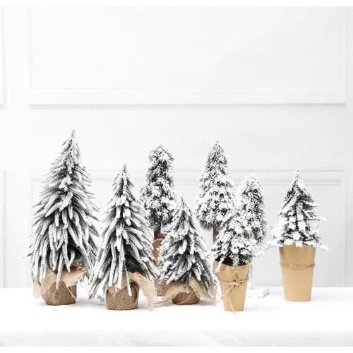 2021 Artificial Mini Falling Snow Christmas Tree for Home Decoration Christmas Day Decoration