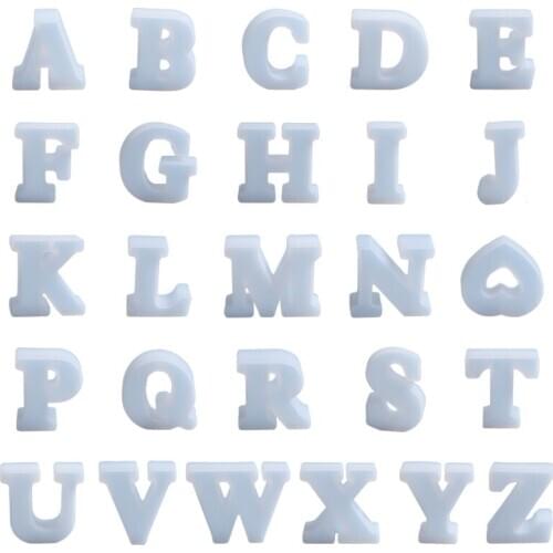 26 Pcs/Set English Alphabet Crystal Epoxy Resin Mold Letter Decorations Silicone Mould DIY Crafts Jewelry Making Tool