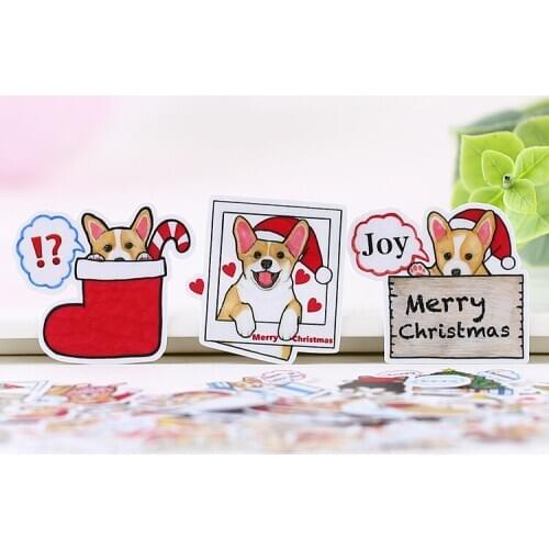 40 PCS Christmas cartoon cute Keji dog diary mobile phone stickers Stationery Stickers Children Gift