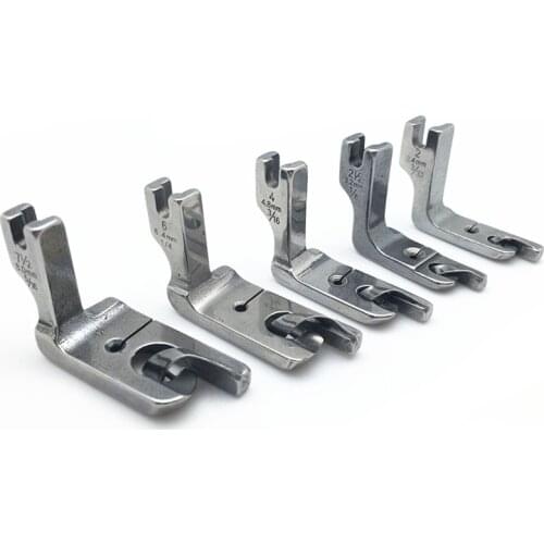 5 pcs Crimping Presser Foot Industrial Sewing Machine Parts Steel Walking Foot - 3/32,1/8,3/16,1/4,5/16 5BB5073