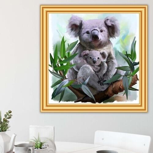 5D Diy Diamond Painting Animal Koala Cross Stitch Kit Full Square Round Diamond Embroidery Mosaic Picture Rhinestones Home Decor