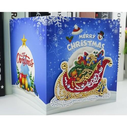 8pcs DIY Diamond Painting Greeting Card Special-shaped Partial Drill Mosaic Christmas Embroidery Kit Birthday Festival Gift Card