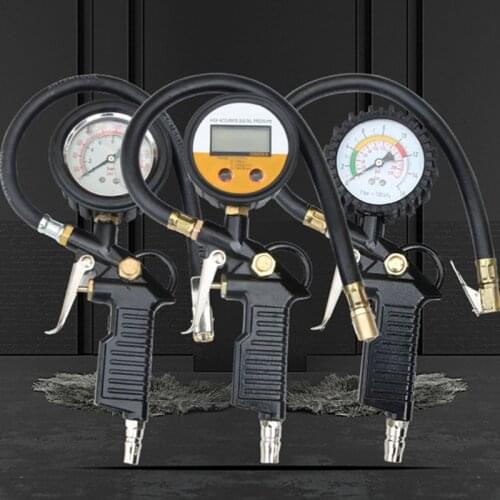 G8DA Car Auto Tire Pressure Gauge Tire Air Gauge Inflator Tool Car Tire Gauge 220PSl Self-locking Trigger Pi-stol Grip