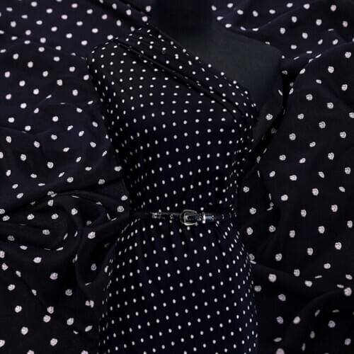 Black 100% mulberry silk crepe de chine cloth 14mm 140 cm wide summer anti-wrinkle shirt dress printed fabric alibaba express