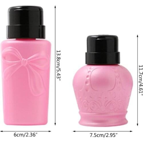 Q1FB 230ml Push Down Dispenser Nail Polish Remover Pump Empty Bottle Dispensers