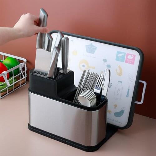 Home Stainless Steel Knife Holder Drawer Knives Forks Spoons Storage Rack Knife Stand Cabinet Tray Kitchen Cultery Organizer