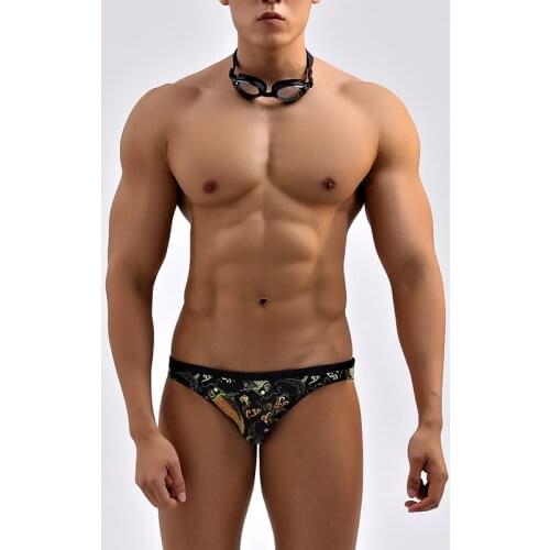 Hot men swimsuits bikinis sexy low waist tight men swimwear sunga board surfing swimming trunk pool swim briefs Small Size