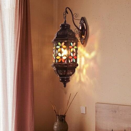 Crystal Wall Lamp Retro Bedroom Living Room Glass Wall Light Feature Restaurant Cafe Decoration Wall Lamp Bar KTV Effect Lights